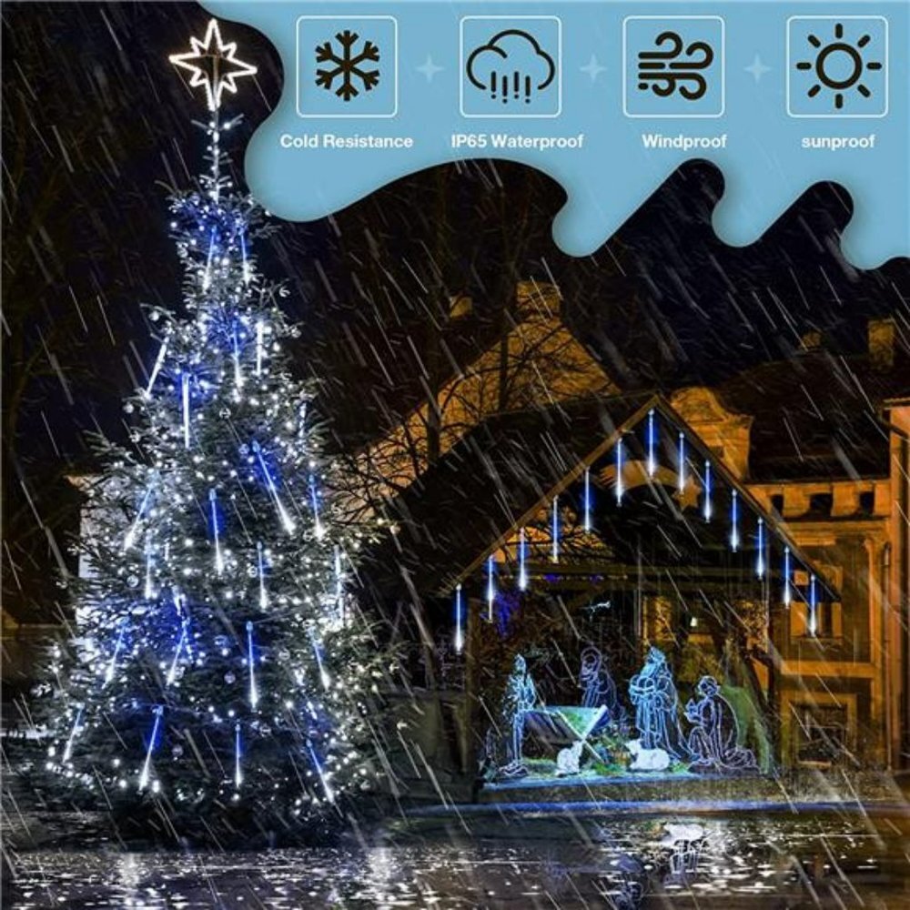 Meteor Shower Lights,Outside String Lights,Waterproof Falling Snow Rain Light